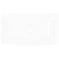Luxe keramische rechthoekige wasbak 71 x 39 cm (wit) - thumbnail