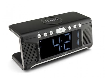 Wekkerradio met Draadloze Oplader en Dual Alarm - Digitale Wekker met FM-radio - Wit Display (HCG008Q)