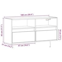 Tv-wandmeubel met LED-verlichting 100x31x45 cm bruin eikenkleur - thumbnail