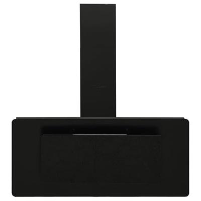 Wandafzuigkap 90 cm roestvrij staal en gehard glas zwart