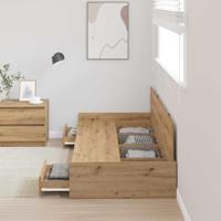 Opbergbedframe met hoofdeinde Artisan Eiken 100 x 200 cm Bewerkt hout - thumbnail