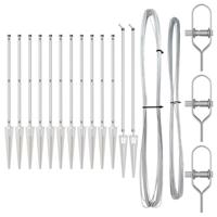 VidaXL Afrasteringspaal 13 pcs zilver staal - thumbnail