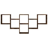 Wandschap 159x18x66 cm bewerkt hout gerookt eikenkleurig - thumbnail