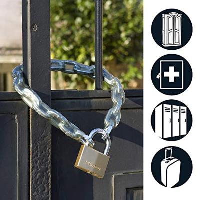Masterlock 50mm thick solid brass body - 64mm hardened steel long shackle, 8mm di - 2950EURDLJ