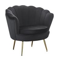 Artistiq Fauteuil 'Lizzy', Velvet, kleur Zwart - thumbnail