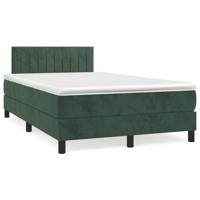 Boxspring met matras fluweel donkergroen 120x190 cm - thumbnail