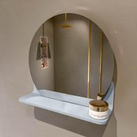 MONDIAZ SPOT spiegel rond 40cm met Spiegelplanchet kleur Clay. - thumbnail