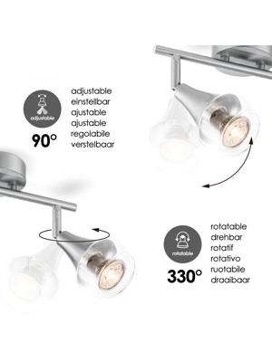Home sweet home LED opbouwspot Vaya 2L Ø 26 cm - mat staal