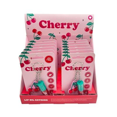 Cherry Kersen Lipolie Stick Sleutelhanger met bedeltje