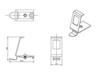 Roline Montagerailadapter DIN-rails 1 poort Zilver (metallic)