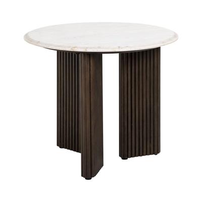 Richmond Bijzettafel 'Mayfield' Mangohout en marmer, 55cm
