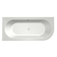 Half-vrijstaand bad Xenz Charley | 165x76 cm | Links | Incl.Badafvoer-Mat wit | Sleuf overloop | Acryl | Mat wit - thumbnail