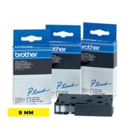 Brother TC-691 Labeltape Kunststof Tapekleur: Geel Tekstkleur: Zwart 9 mm 7.7 m - thumbnail