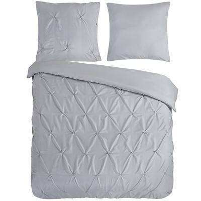Pure Dekbedovertrek "luxe stiksel plooien" - Zilver - (200x200/220 cm) - Microfiber