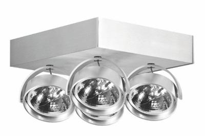 Artdelight 12 volt opbouwspotDutchess 4-lichts, grijs - QR 0004 SQ ALU