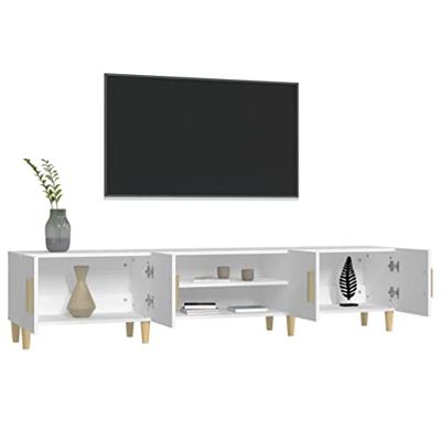 Tv-meubel 180x31,5x40 cm bewerkt hout wit