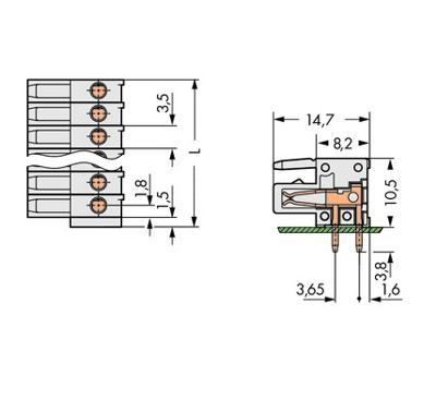 WAGO 734-540 Female behuizing (board) 734 Totaal aantal polen: 10 Rastermaat: 3.50 mm Inhoud: 50 stuk(s)