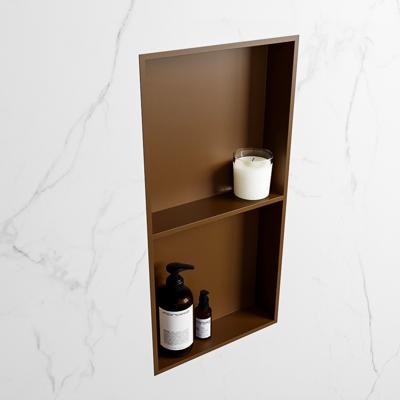 MONDIAZ EASY Nis 59,5x29,5cm in solid surface kleur Rust | Rust. 2 vakken geschikt voor in- of opbouw MONDIAZ EASY Nis 59,5x29,5cm in solid surface kleur Rust | Rust. 2 vakken geschikt voor in- of opbouw