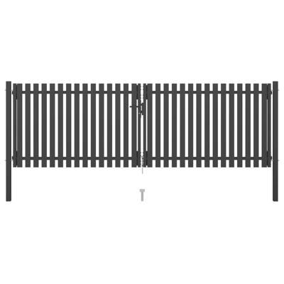 Tuinhekpoort staal 400x100 cm antraciet