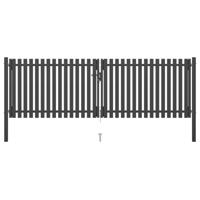 Tuinhekpoort staal 400x100 cm antraciet - thumbnail