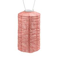 Lumiz solar lampion cylinder paisley 18 cm pink - thumbnail