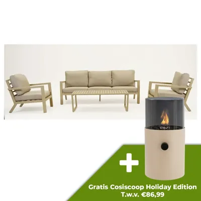 Vita Emerson Loungeset Beige 4-delig Vita Emerson Loungeset Beige 4-delig