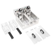 VidaXL 50742 friteuse Frituurpan 12 l Dubbel Zwart, Zilver Vrijstaand 4000 W - thumbnail