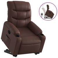 Sta-op-fauteuil verstelbaar kunstleer bruin - thumbnail