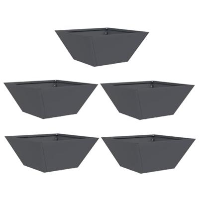VidaXL Tuin bloempot 5 pcs antraciet 35 x 35 x 15 cm koudgewalst staal