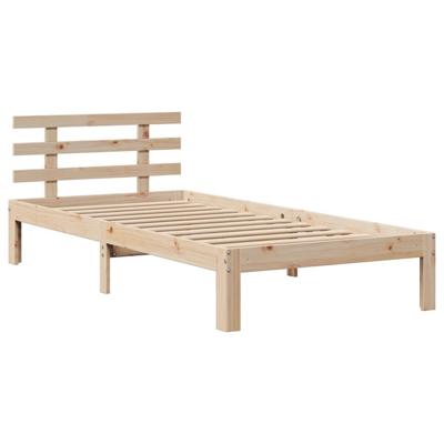 Bed met boekenkast zonder matras massief grenenhout 100x200 cm