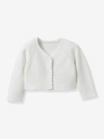 Kort vestje voor meisjes - biologisch katoen - CYRILLUS feesten- en bruiloftencollectie ecru - thumbnail