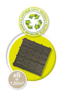 Smoby - Set van 6 tegels - Huisvloeren - 45x45cm - Houtstructuureffect - Anti-UV - 100% gerecycled en recyclebaar plastic Smoby - Set van 6 tegels - Huisvloeren - 45x45cm - Houtstructuureffect - Anti-UV - 100% gerecycled en recyclebaar plastic