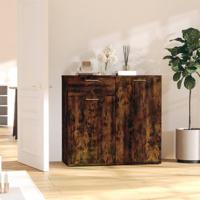 Dressoir 80x36x75 cm bewerkt hout gerookt eikenkleurig - thumbnail