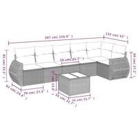 7-delige Loungeset met kussens poly rattan beige - thumbnail