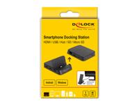Delock 88018 USB-C, USB-A 2.0, HDMI Smartphone-dockingstation Zwart Geschikt voor model: Smartphones mit USB-C Anschluss - thumbnail