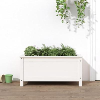 Plantenbak 82,5x40x39 cm massief grenenhout wit