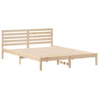Bedframe met hoofdeinde Bruin 160 x 210 cm Massief grenenhout - thumbnail