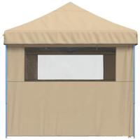 Partytent inklapbaar pop-up met 4 zijwanden beige - thumbnail