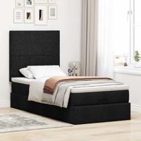 Ottoman bed met matras 80x200cm stof zwart - thumbnail