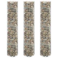 VidaXL Gabion plantenbakken 3 st rond verhoogd ø30x150 cm staal - thumbnail