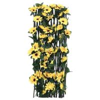 VidaXL Kunstplant klimop op latwerk uittrekbaar 180x60 cm geel - thumbnail