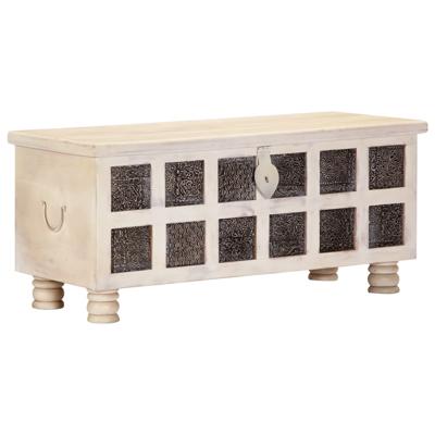 VidaXL Opbergkist 110x40x45 cm massief acaciahout wit