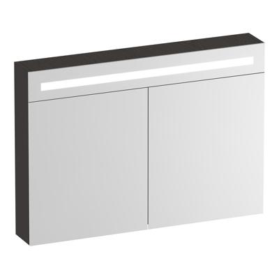 Brauer Promise Deluxe Spiegelkast - 100 cm - met Verlichting - 2 Dubbelzijdige Spiegeldeuren - Timber Anthracite