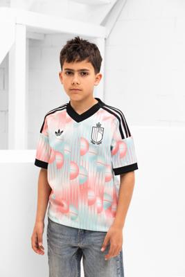 België Shirt Uit Junior 2026/2028 - Maat 128 - Kleur: LichtblauwRoze | Soccerfanshop