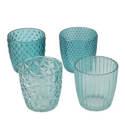 Boltze Home Theelichthouder set a 4st ø7xh7cm blauw