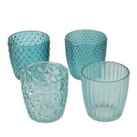 Boltze Home Theelichthouder set a 4st ø7xh7cm blauw - thumbnail