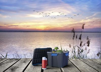 KIS 237440 Opbergbox Scubba Stapelbaar (b x h x d) 495 x 340 x 390 mm Grijs-blauw, Zwart 1 stuk(s)