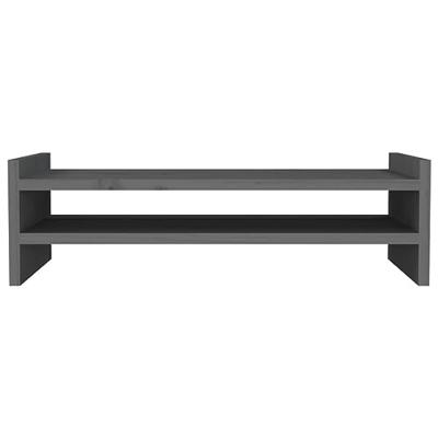 Monitorstandaard 50x27x15 cm massief grenenhout grijs