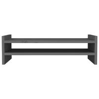 Monitorstandaard 50x27x15 cm massief grenenhout grijs - thumbnail