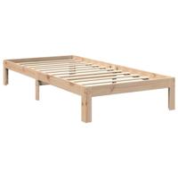 Bed met boekenkast zonder matras massief grenenhout 90x190 cm - thumbnail